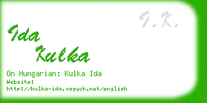 ida kulka business card